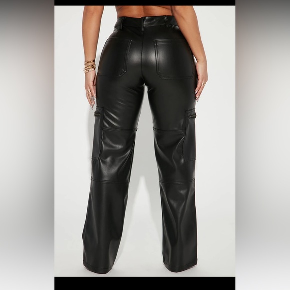 XL Straight Leg Faux Leather Pants - Picture 3 of 3
